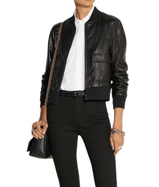 Super Barry Women Bomber Leather Jackets - Super Leather Wear