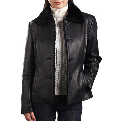 Super Beige Women Leather Coats - Super Leather Wear