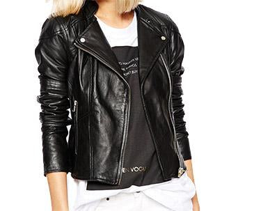 Super Black Women Biker Leather Jackets - Super Leather Wear
