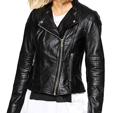 Super Black Women Biker Leather Jackets - Super Leather Wear