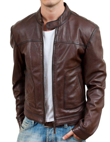 Super Brownish Men Classic Leather Jackets - Super Leather Wear