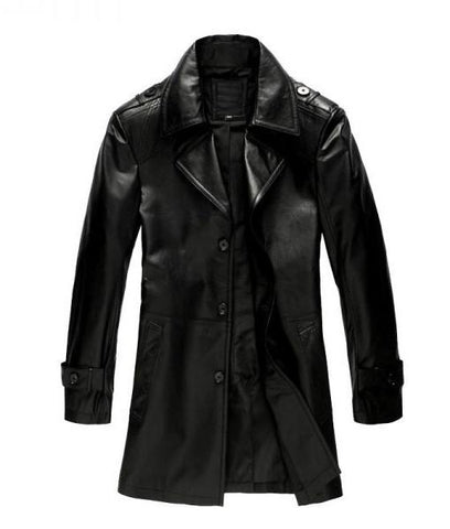 Super Longtrench Men Leather Coats - Super Leather Wear