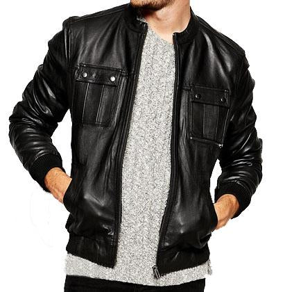 Super Spinner Men Bomber Leather Jackets - Super Leather Wear