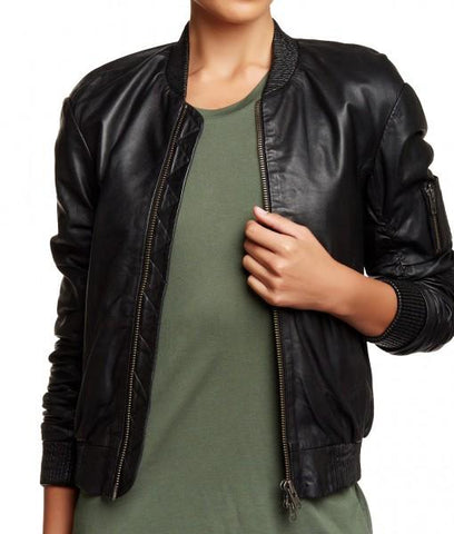 Super Timmy Women Bomber Leather Jackets - Super Leather Wear