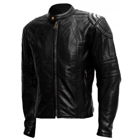 Super Men's  Soft Black Sheep Leather Jacket - Super Leather Wear