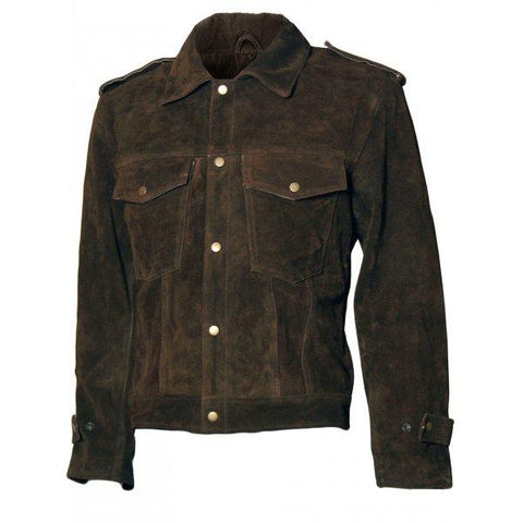 Super John Lennon Brown Suede Leather Jacket - Super Leather Wear